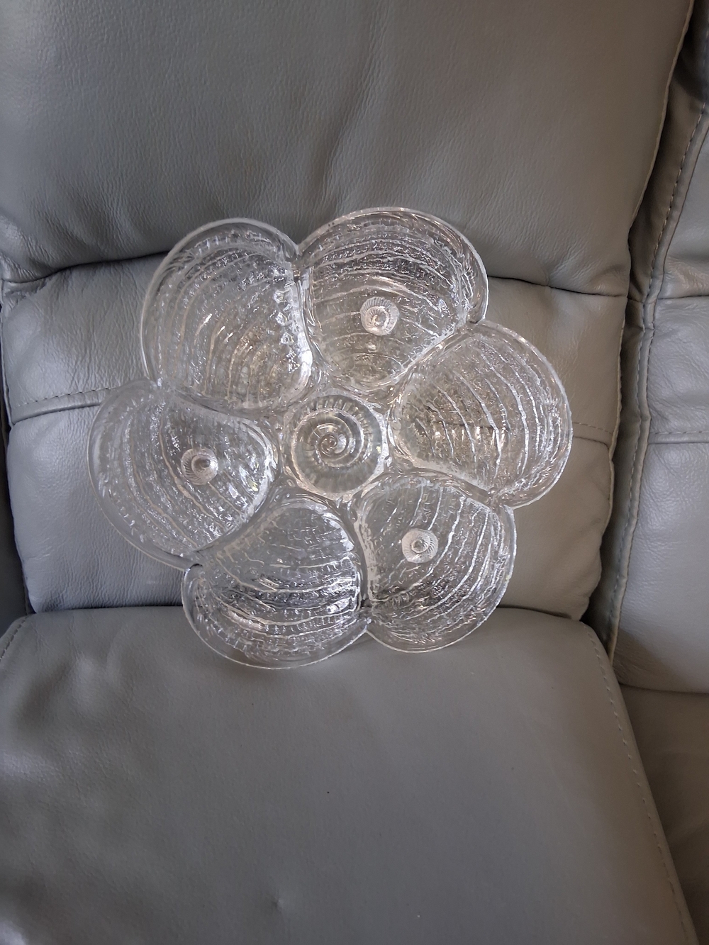 Vintage Clear Glass Oyster Plate